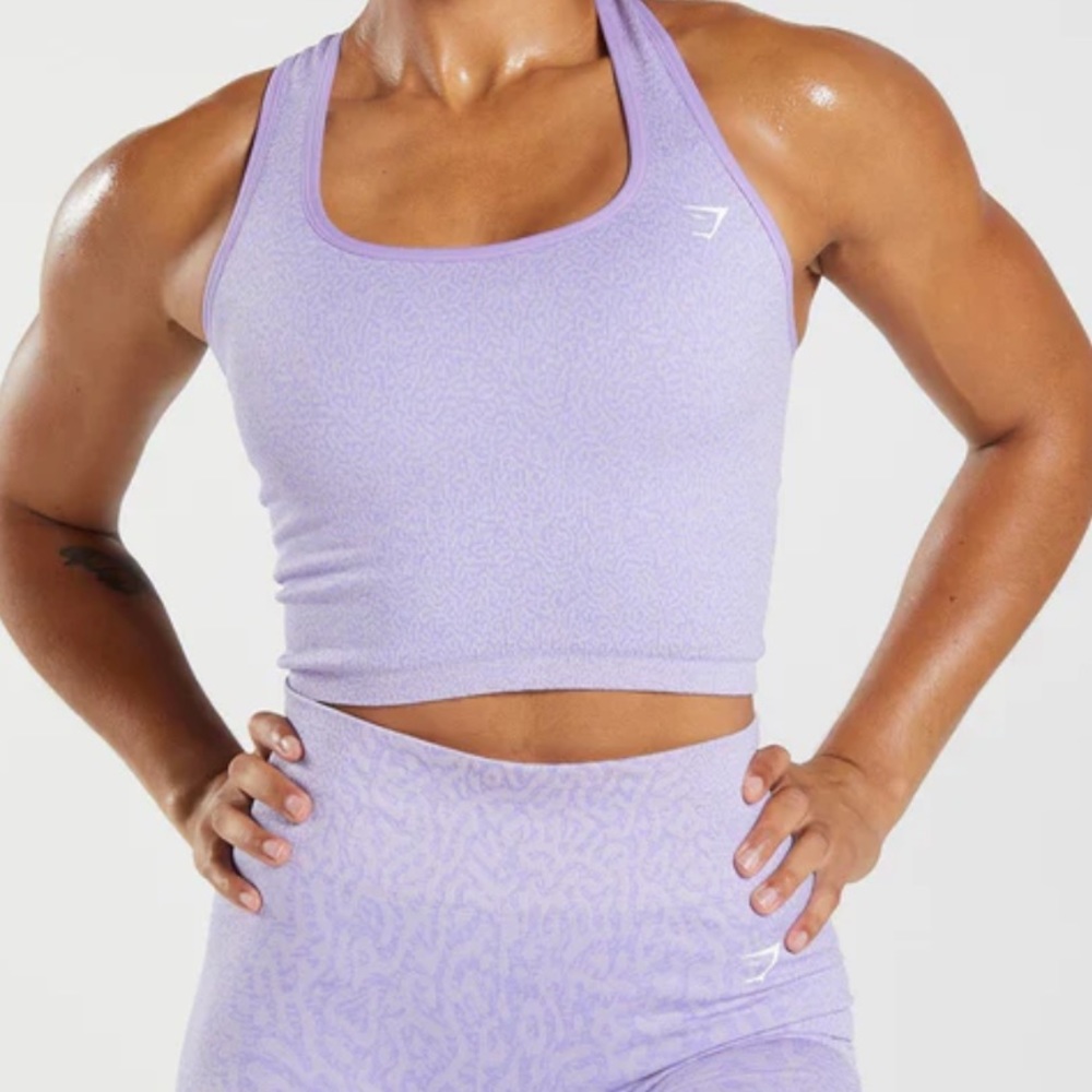 Gymshark Adapt animal Seamless Crop Tank - Reef Soft Lilac